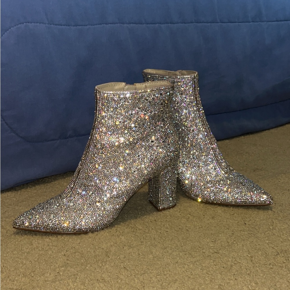 Betsey Johnson Rhinestone Ankle Boots